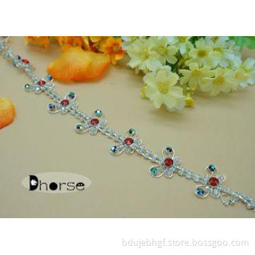Butterfly Design Sew On Decorative Crystal Rhinestone Trimm